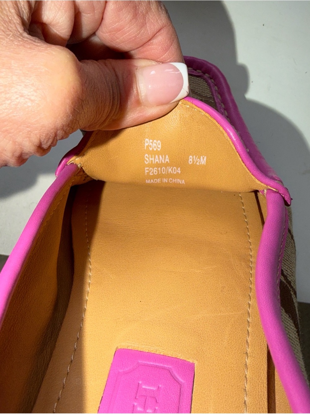 Coach Brown Signature Canvas Loafers with Pink Trim - Picture 9 of 10